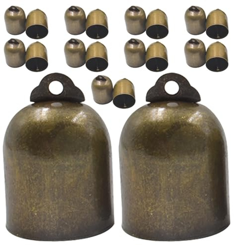 Cabilock 20 Pezzi Campanellini Vintage in Ottone Antico per Decorazioni Natalizie Campane Sonagli di Rame con Suono Melodico per Alberi di Natale Fai da Te e Feste