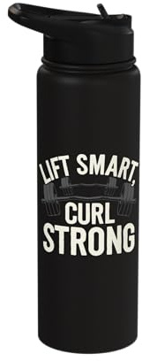 Hammer Curls Bodybuilding Fitness Workout Gym Stainless Steel Insulated Water Bottle