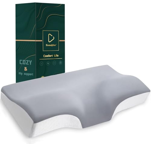 Memory Schaum Kissen Nackenkissen Ergonomisches Kopfkissen für Seiten | Nackenstützkissen gegen Nackenschmerzen,orthopädisches Schlafkissen mit abnehmbarem ultradünnem kühlendem Kissenbezug