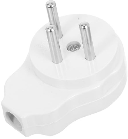 ULTECHNOVO Enchufe Eléctrico Israelí de 3 Clavijas 16a Conexión Segura y Acabado Blanco para Uso en Oficina y Hogar, Material PC y Cobre Resistente