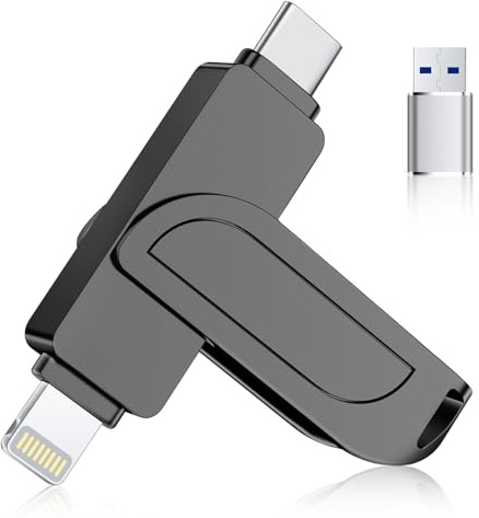 [Senza App]Chiavetta USB 512GB per iPhone, MFi Chiavetta USB C,Lightning | 3 in 1 Memoria Esterna per iPhone,iPad,Android OTG Smartphone,Mac,PC,USB 3.0 Pennetta,Pendrive per Backup Foto,Video,Dati