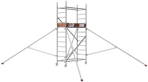 ALTEC Rollfix 2.0 400 | 4m Arbeitshöhe | bremsb. Lenkrollen (Ø125mm) | Dreieckausleger | Made in Germany | TÜV | belastbar 200kg/m² | Norm - DIN EN 1004-1 | Modulares Arbeitsgerüst | Baugerüst (4 m)