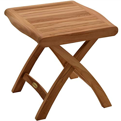 Teako Design Klapptisch Perugia Teak unbehanteltes Massivholz klappbar Beistelltisch Teakholz Wetterfest stabil robust