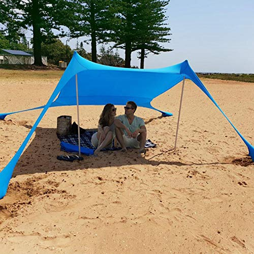 strand Schatten Zelt Sun Shelter Familie Sonnenschutz UV Tragbare Baldachin Zelte mit Sandsack Anker 4 Free Pegs für Beach Fishing Camping Garden