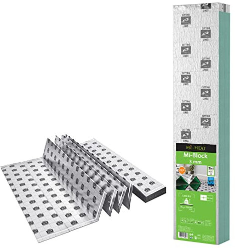 48m² isolamento acustico al calpestio 3mm con AquaStop, sottofondo per parquet e pavimenti in laminato, sottofondo con pellicola riscaldante ideale per il riscaldamento elettrico a pavimento