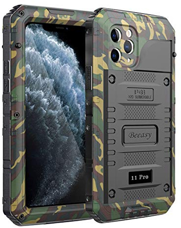 Beeasy für iPhone 11 Pro Hülle (5,8) Wasserdicht Outdoor, Stoßfest Panzerhülle Militär 360 Grad Schutzhülle mit Displayschutz, Robust Metall Heavy Duty Handyhülle iPhone 11 Pro Case, Camouflage