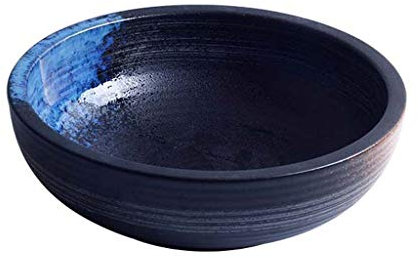 ZXW Scodella Bassa in Ceramica in Stile Giapponese, Scodella per Noodles retrò con Scodella Grande con Scodella | Casa Creativa Spessa e Durevole