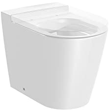 Roca,INSPIRA,ROUND - Taza Rimless adosada a pared con salida dual para inodoro de tanque alto, tanque empotrable o fluxor. Incluye juego de fijación.,Blanco,370mm x 560mm x 440mm,A347526000