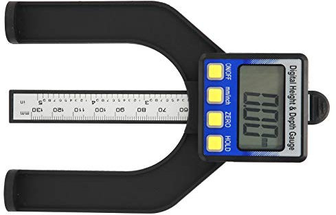 Digitaler Höhenmesser, elektronische Digitalanzeige Tiefenmesser Holzbearbeitungslineal Messwerkzeug 080 mm zum Messen von Größe und Tiefe