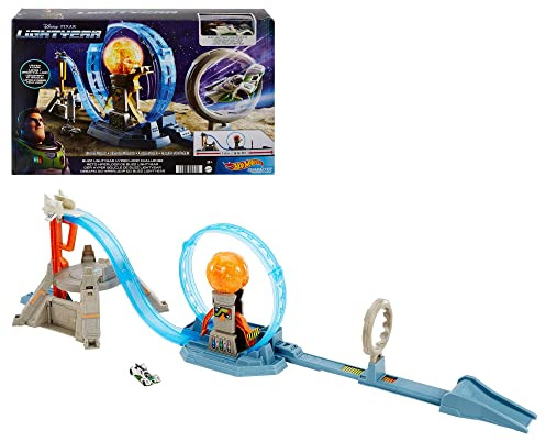 Hot Wheels Character Cars Buzz Lightyear Hyper Loop Challenge Playset, Giocattolo per Bambini 3+ Anni, HGP90