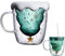 XiXiRan Christmas Coffee Glass Taza de Navidad de Vidrio, Lindas Tazas, Taza de Café de Navidad, Tazas Expreso de Vidrio, Taza de Leche, Vasos para Cafe Cristal, Taza de Café de Doble Pared de Vidrio
