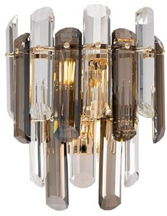 Maytoni Moderne Wandleuchte Flare 2 xE14 excl. Gold aus Glas, Metall Energieeffizient 40W für Küche, Schlafzimmer, Wohnzimmer, Esszimmer, Lobby
