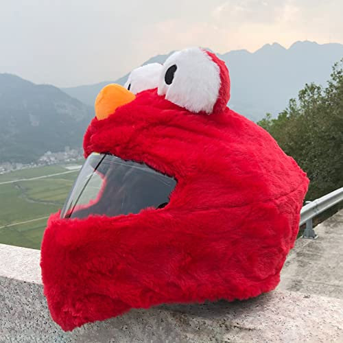 UVCMDUI Helmet Cover, Motorradhelm überzug Plüsch, Personalisierte Und Kreative Motorrad-Integralhelm-Schutzhülle, HelmüBerzug Motorrad, Einheitsgröße,Rot
