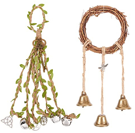 GORGECRAFT 2 STÜCKE 2 Stil Hexenglocken Schutz Für Türhänger Hexenwindspiele Magische Handgefertigte Klare Negative Energie Hexereizubehör Boho Hexengeschenk Für Wicca-Dekoration