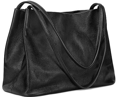 Kattee Damen Tragetaschen aus weichem Echtleder lässige Schulter Hobo Geldbörsen und Handtaschen mit magnetischem Druckknopfverschluss oben