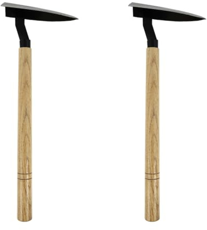 Yardwe 2 StüCk Handhacken Mit Holzgriff Gartenhandwerkzeuge FüR Bodenbearbeitung Leichtes GartengeräT FüR JäTen Und Landwirtschaft 40.50X15.00X12.00CM