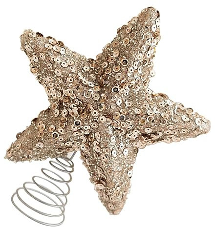 Kichvoe 1pezzi Puntale Forma di Stella per Albero di Natale Decorazione Ferro Elegante e Resistente per Natale e Feste