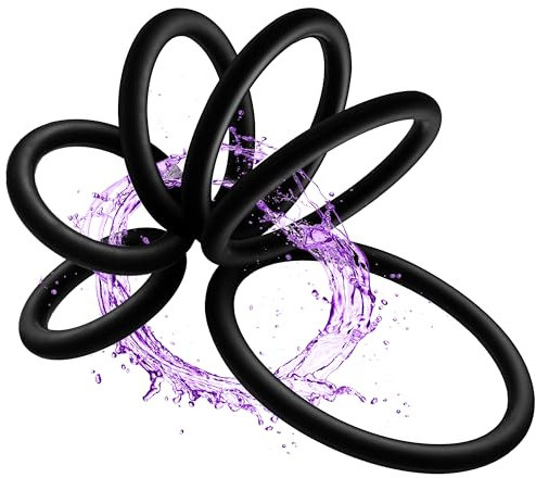 Belmalia Penisring Set für längeren Spaß | 6 weiche Cockrings aus Silikon | Härter Praller Größer Intensiver Länger | Pleasure Ring Schwarz