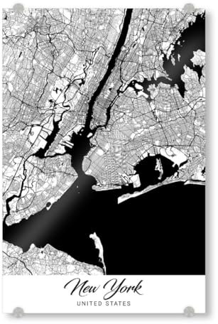 artboxONE Acrylglasbild 90x60 cm Städte/New York New York CityMap - Bild New York New York New York City