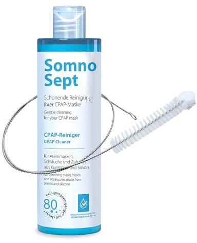CPAP-Reinigungspaket SomnoSept – 1x Reiniger UND 1x Schlauchbürste 15 mm | Gründliche Reinigung von CPAP-Maske