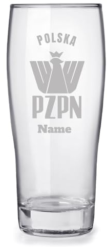 Polen Fanartikel EM Fußball Bierglas mit Gravur, personalisiert
