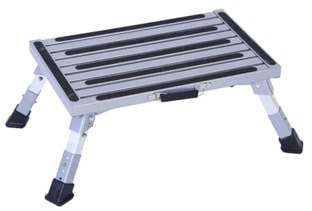 Klappstufe Tritthocker,Verstellbare Höhe Wohnwagen Hocker,Große Oberfläche Fußhocker Outdoor Camping Hocker,Kompakt Verstaubar
