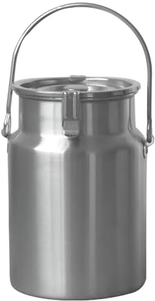 KELUNIS Milchkanne Robust 3 L/5 L/10 L Edelstahl Milchkanneneimer Mit Deckel, FlüSsigkeitsaufbewahrungsbehäLter Mit Tragegriff FüR KüChe Und Bauernhof,5L