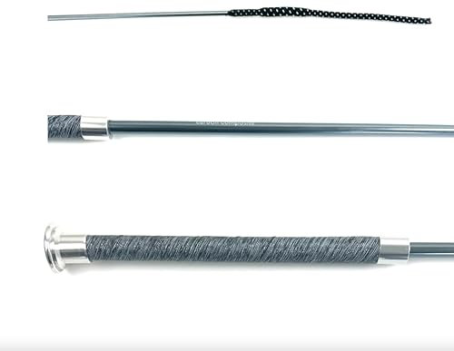 JA Horse Carbon Superlight Dressurgerte Dressurpeitsche Reitgerte Dressur Reiten Gerten aus extraleichtem Carbonmaterial (gebürstetes Grau, 110 cm)