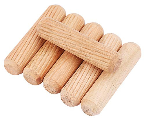 Holz Dübel, 100 Stück Set Holz Dübel Pins Holz Dübel Pins Holz Holz Dübel Stangen Kreuz Korn DIY Holzstifte für Möbel M10 X 40mm