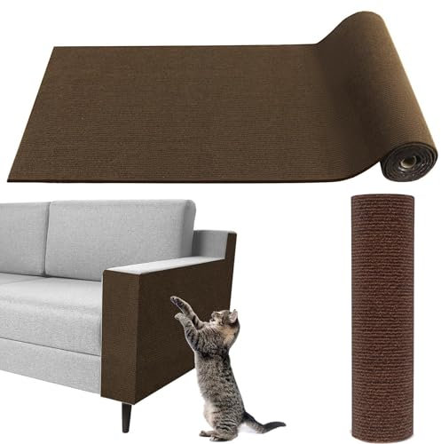Selbstklebend Kratzmatte Katze,40×200cm DIY Climbing Cat Scratcher,Katzenkratzmatte für Schützt Teppiche,Trimmbare Selbstkleber Kratzwand Katzenkratzbretter,Protect Your Furniture from Claws