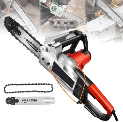 Sega a catena elettrica per cemento, tagliamuri a catena portatile da 13,8/18,9 pollici, tagliamuri a catena diamantata elettrica, con abbattimento della polvere ad acqua,Single Chain-350