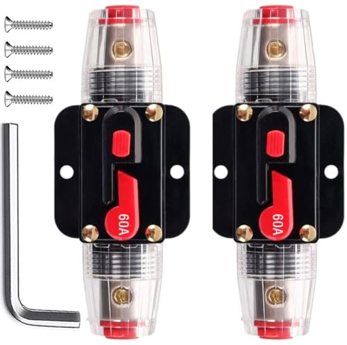 2 Stück Auto Leistungsschalter mit Manuellem Reset 30A 12V-24V DC | Automatiksicherungshalter Inline Auto Leistungsschalter Sicherung für Auto Automotive Marine Boot Audio Solar System Schutz