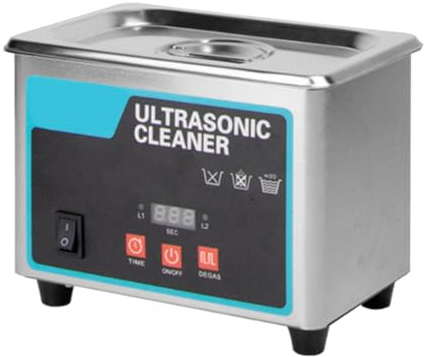 Wouueso 0.8L Knob Limpiador Ultrasónico 304 Acero Inoxidable Máquina de Limpieza por Ultrasonidos Tiempo y Temperatura Ajustable Enchufe de la UE