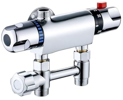 FUANA Válvula de ducha termostática con válvula de entrada de agua para calentador de agua solar