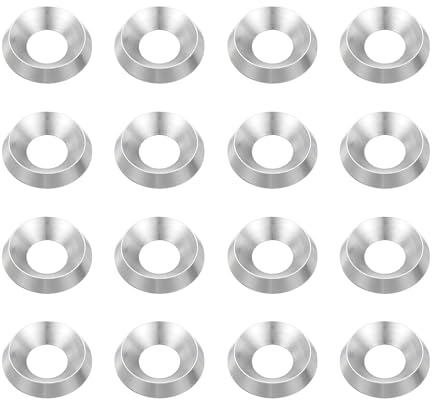 QUARKZMAN 16Pz Rondelle A Testa Cava Conica M6, 2.8x15mm Rondelle Acciaio Inossidabile 304 Guarnizioni Shim Per Parti Accessori, Argento