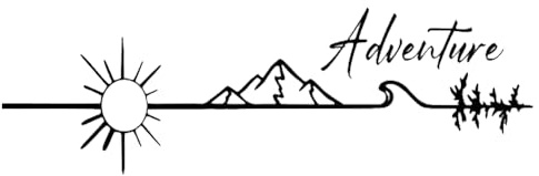 Lot de 2 autocollants d'aventure en plein air avec soleil et montagne 30 x 9,5 cm, imperméables, pour voitures, ordinateurs portables, pare-chocs, vitres de fenêtre | #DZ100 (Noir)