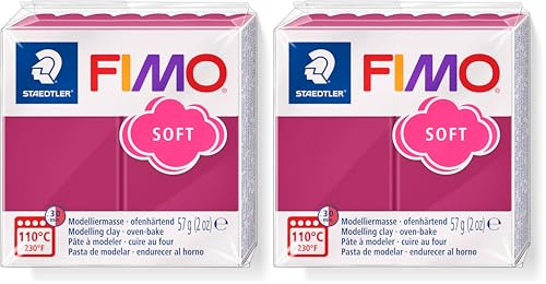 STAEDTLER 8020-T23 ST Modelliermasse, Mod.Masse Fimo Soft Frozen Berry, Standard (Packung mit 2)