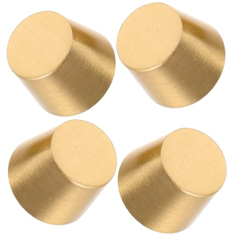LIFKOME 4 Stück Teiliges Möbel-möbelfüße aus Massivem Messing Hohe Runde Vintage-möbelbeine als Möbelerhöhung für Tische Regale und Servierbretter Stabile Messingfüße für Schränke