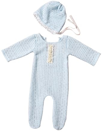 Dasbsug Baby Photo Clothes Boy Girl Knitted Hat Romper Outfit Newborns Photography Props Costume Clothing Infant Supply Newborn Photo Props