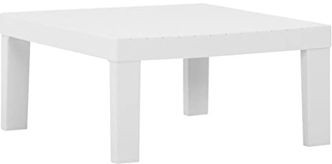 XHNIFBN Loungetisch aus Kunststoff Weiß 65 x 65 x 33 cm Modernes Design Leichtgewicht Robust für Terrasse Balkon und Garten gartentische Lounge gartenmöbel Kleiner balkontisch