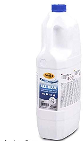 Camp 4 All-Blue Sanitärflüssigkeit Toilettenchemie, Chemietoiletten 2 Liter, Abwassertank für Wohnmobil und Wohnwagen