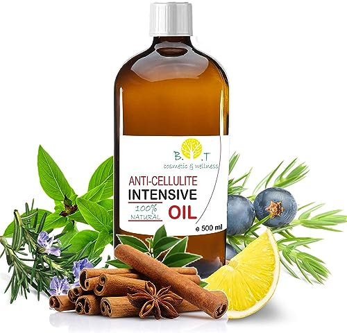 100% Natürlich Anti Cellulite-Öl 500 ml Massageöl, Cellulite Massagegerät. Penetrieren Sie 6 Mal besser als Cellulite Creme. Mit ätherischen Ölen. Straffendes Körperöl Body Oil