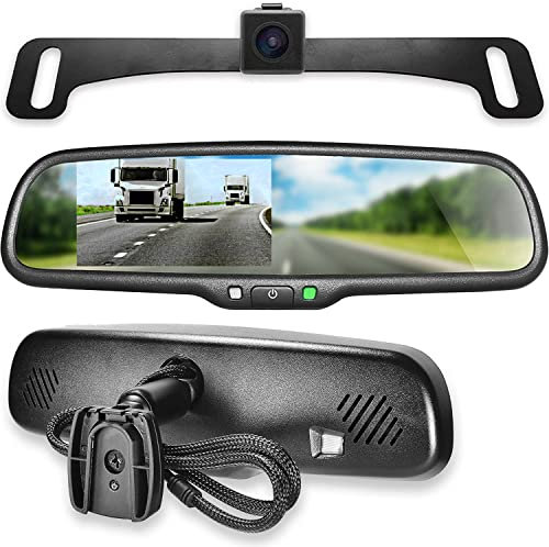 Master Tailgaters 10.5 OEM Rear View Mirror with 4.3 LCD Screen and 170° Backup Camera | Rearview Universal Fit | Auto Adjusting Brightness LCD | Anti Glare | Full Original Mirror Replacement