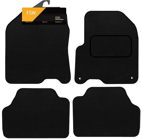 FSW Tailored Car Mats Fits Hyundai Kona Electric (OS) 2017-2023, Carpet | 4-Piece, Custom Tailored Fit, Anti-Slip, Fitted With Clips