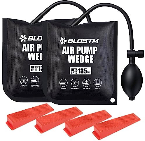 BLOSTM Air Wedge Pump Up Bag - 2 PACK Air Wedge Heavy Duty Car Door Window Frame Air Wedge Alignment Tool - Home & Auto Fittings, Installation & Repair - Air Bags for Lifting Door up to 135kg - 2 PCS