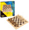 Idena 40174 - Spieleklassiker Schach und Dame 2-in-1, mit Spielbrett, 32 Schachfiguren und 24 flachen Steinen, für spannende Spielabende mit Freunden und Familie
