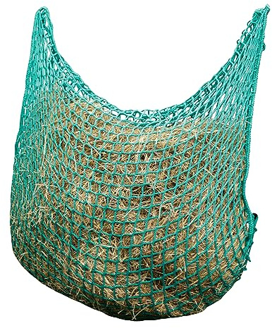 Kerbl Heunetz FlexiStrong für Pferde und Ponys | Grün, 150 × 100 cm, ca. 10 kg Fassungsvermögen, Polypropylen, Maschenweite 4,5 × 4,5 cm