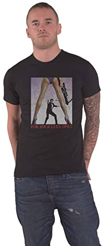 James Bond 007 T Shirt for Your Eyes Only Nouveau Officiel Homme Noir Size L