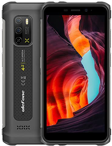 Ulefone Armor X10 PRO Outdoor Smartphone Ohne Vertrag, 20MP Unterwasserkamera,Helio P22 4GB+64GB, 5,45 IP68 Wasserdicht Handy Android 11, 5180mAh Akku,3-Karten Slot, Gesichts Entsperrung NFC Grau