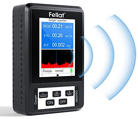 Geigerzähler, FELLAT Nuklear Strahlungsdetektor Dosimeter zur Messung, Beta Gamma Röntgen-Tester, Professioneller Strahlungsdetektor mit LCD-Display